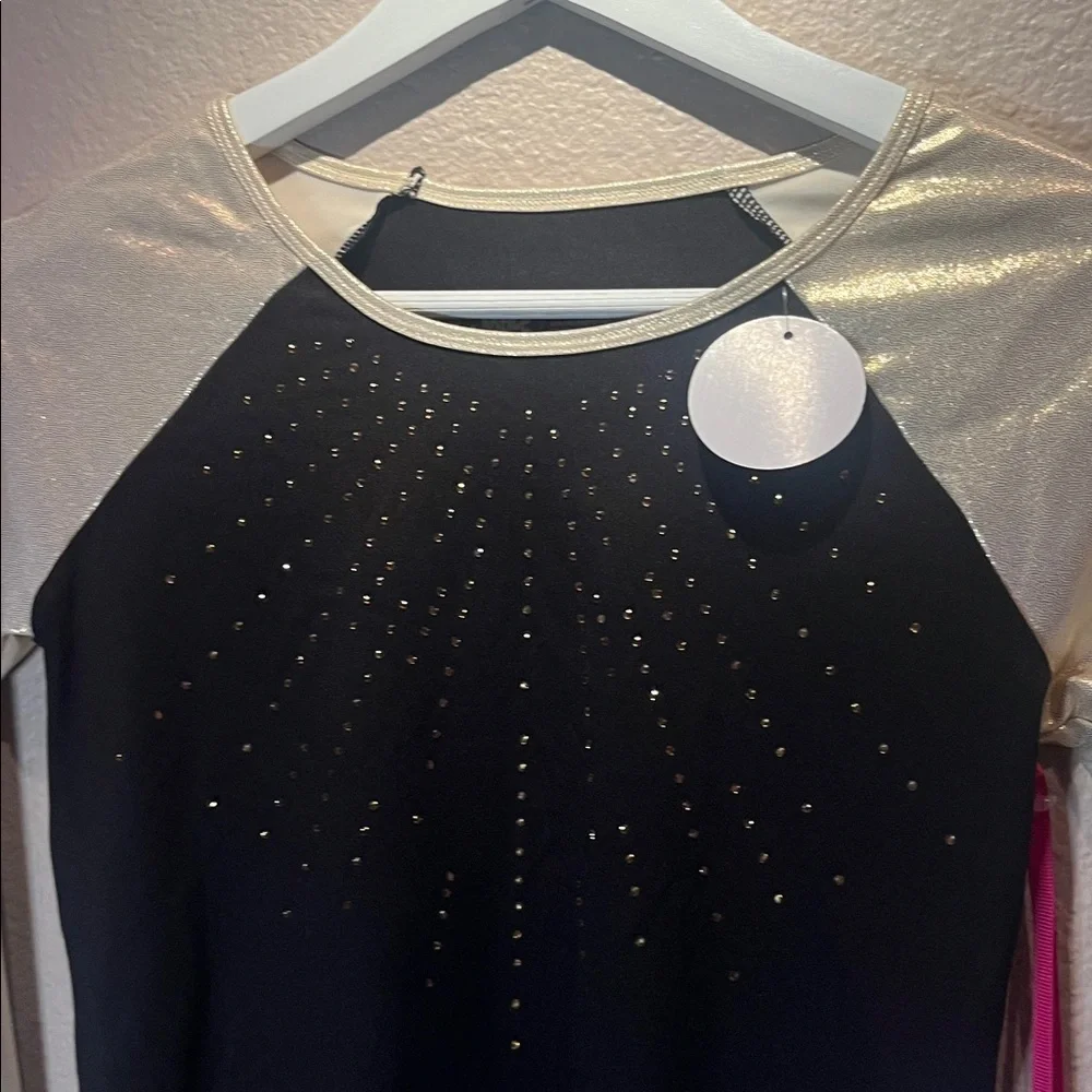 New Justice Girls Long Sleeve Cheer Dance Gymnastics Top Size X Large NWT